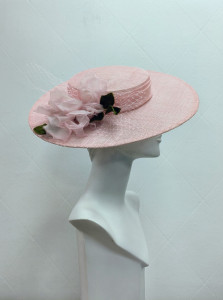 Large pink boater hat
