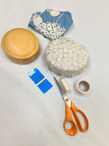 Materials to make a pillbox hat
